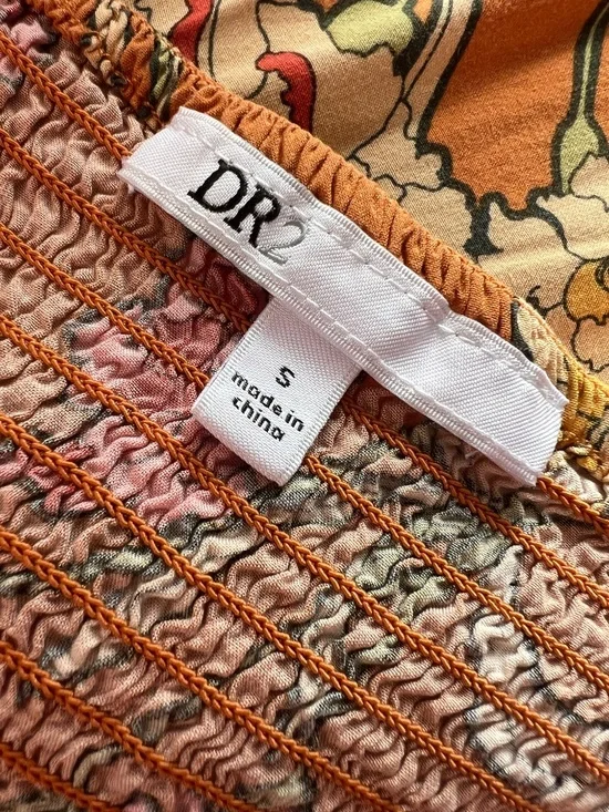 Orange Floral Smocked Mini Sundress - Picture 4 of 5